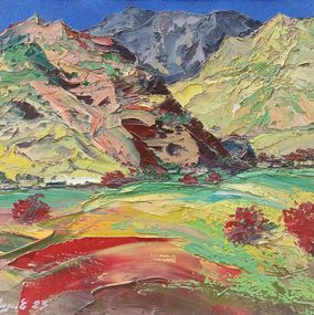 Gemälde, Colorful Landscape and Mountains, Kamo Atoyan