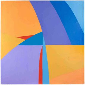 Painting, Orange-Purple and Blue Surface, Genny Puccini