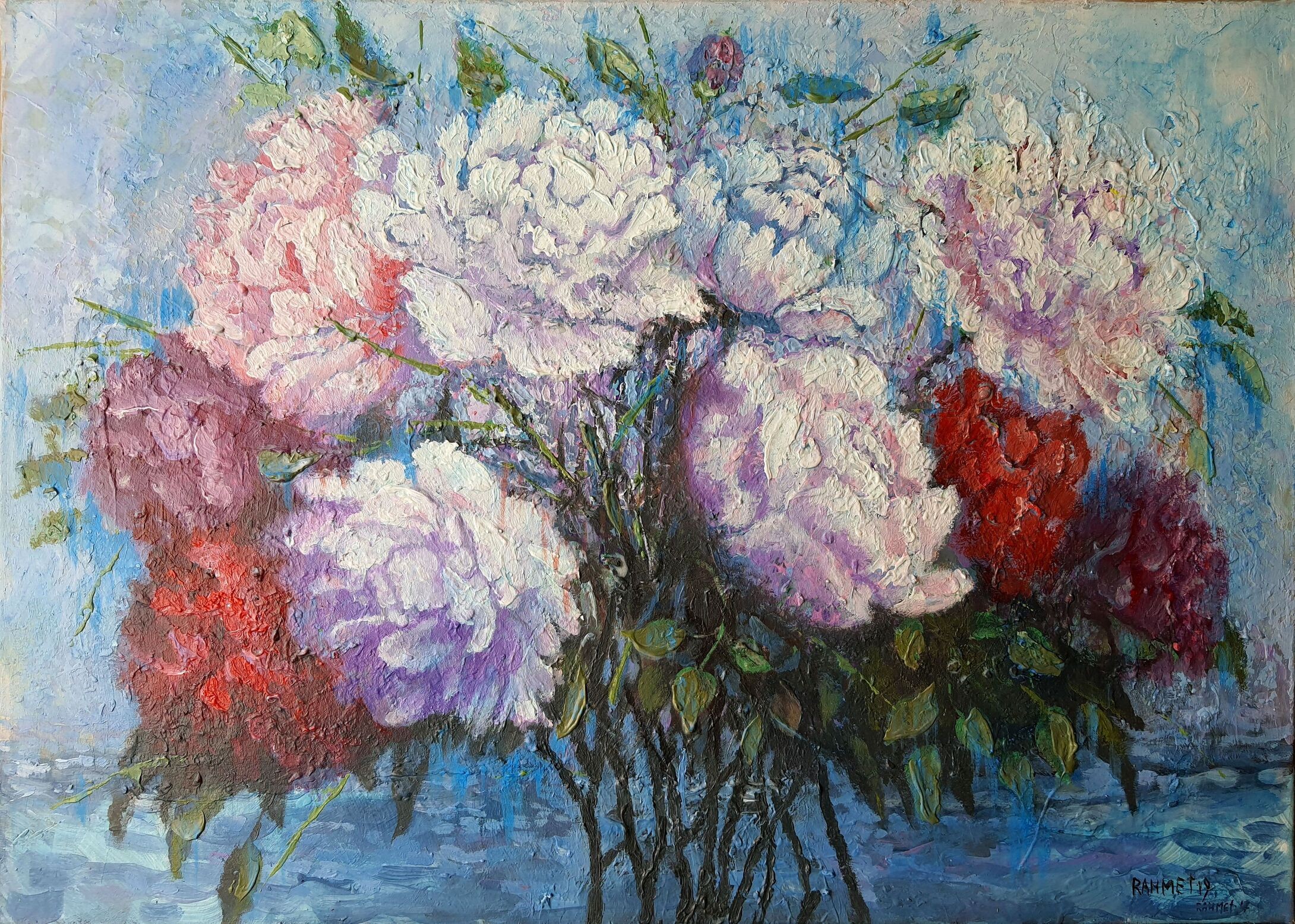 Rakhmet Redzhepov (Ramzi), Flowers on the background of the Sea Rakhmet Redzhepov (Ramzi), Flowers on the background of the Sea