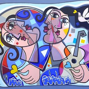 Painting, L'amour en bleu, Joseph Piermatteo