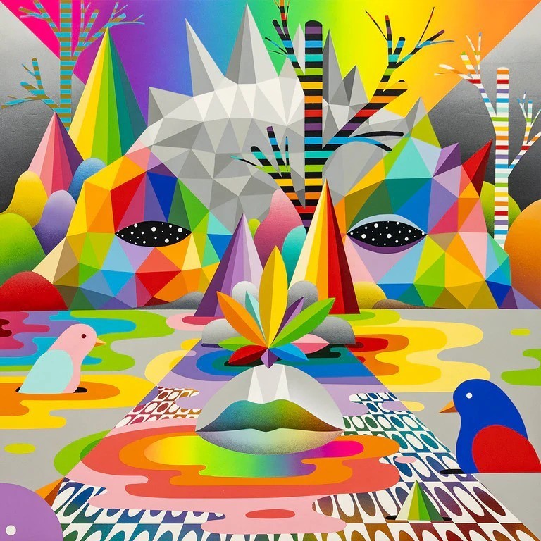 Okuda, Faces in digital landscapes I Okuda, Faces in digital landscapes I