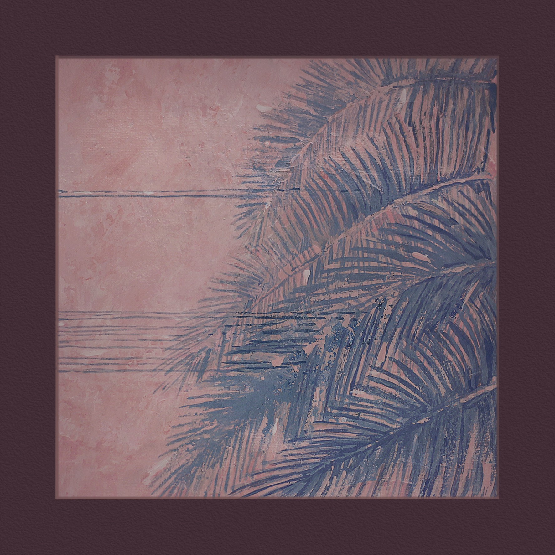 Aurélie Trabaud, Palm shadows on a pink wall-N°1 Aurélie Trabaud, Palm shadows on a pink wall-N°1