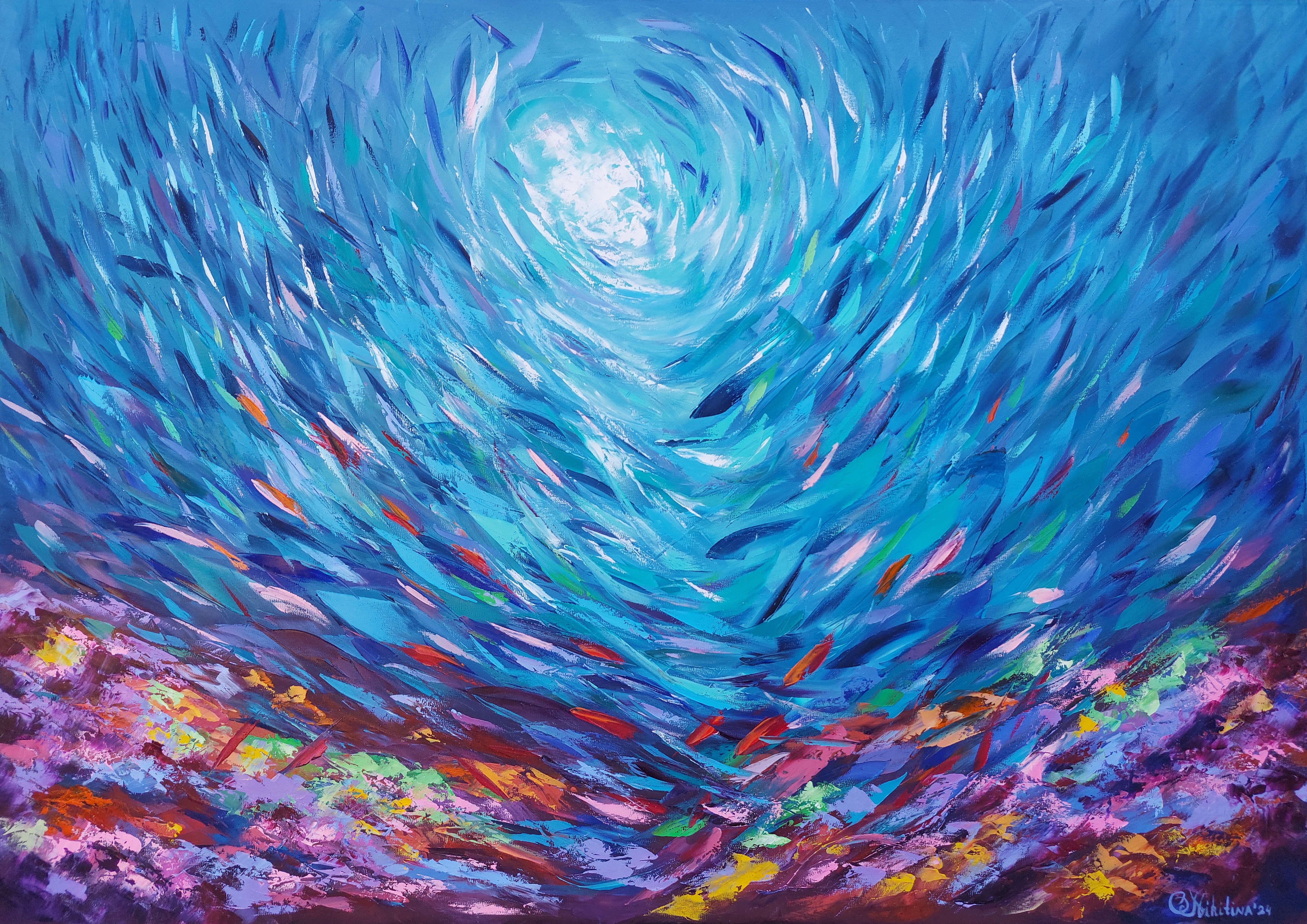 Olga Nikitina, Tropical Coral Reef Painting Original Ocean Art Olga Nikitina, Tropical Coral Reef Painting Original Ocean Art