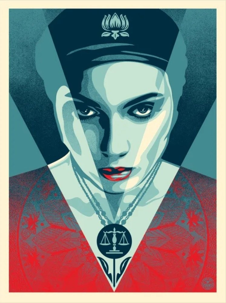 Shepard Fairey (Obey), Justice Woman - Blue Shepard Fairey (Obey), Justice Woman - Blue