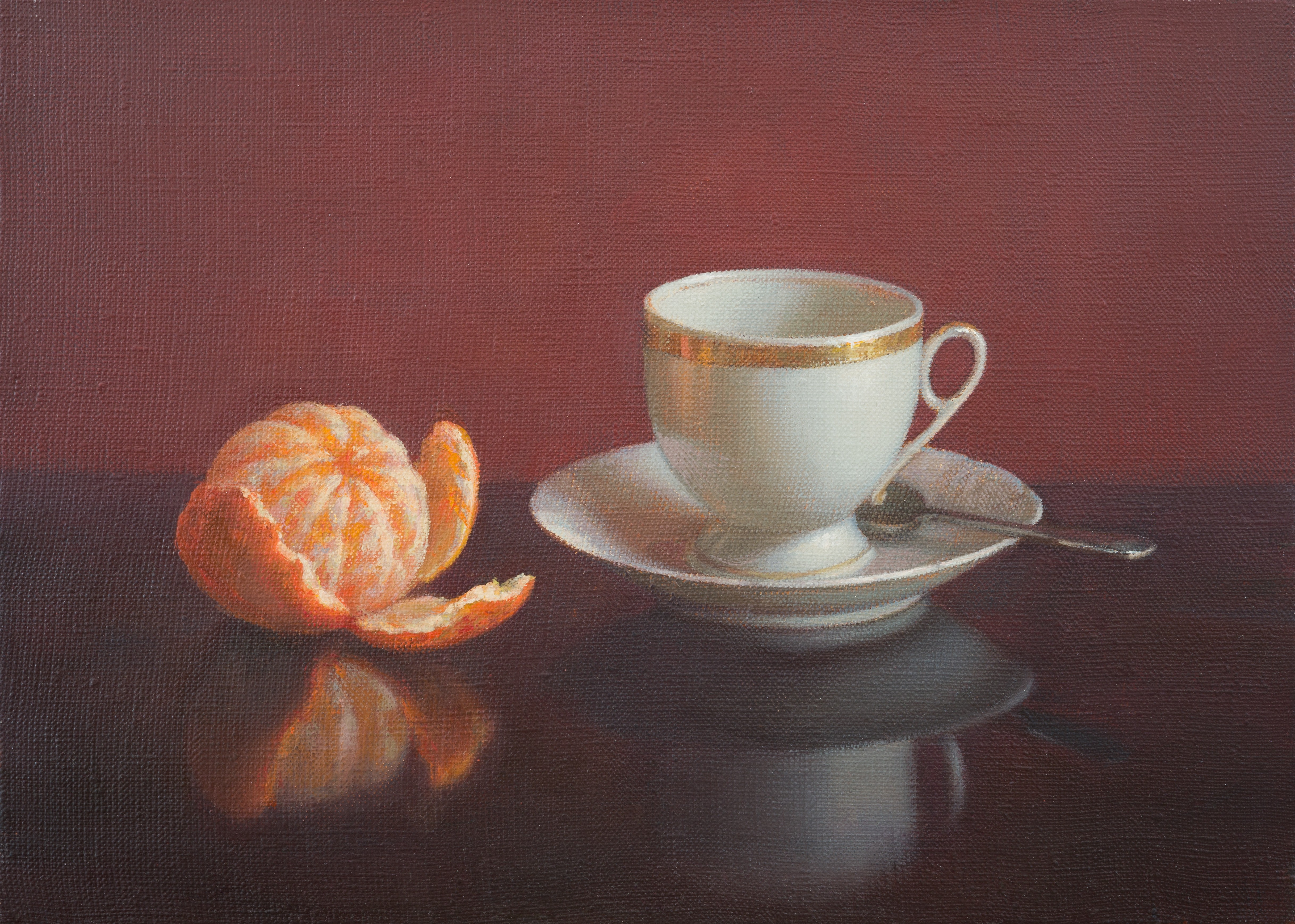 Irina Trushkova, Cup of coffee and tangerine Irina Trushkova, Cup of coffee and tangerine