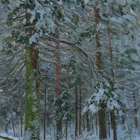 Painting, Spruce in the forest, Simon Kozhin