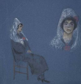 Fine Art Drawings, Seated Woman, Suzie Bernardeau