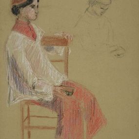 Dibujo, Seated Girl, Suzie Bernardeau
