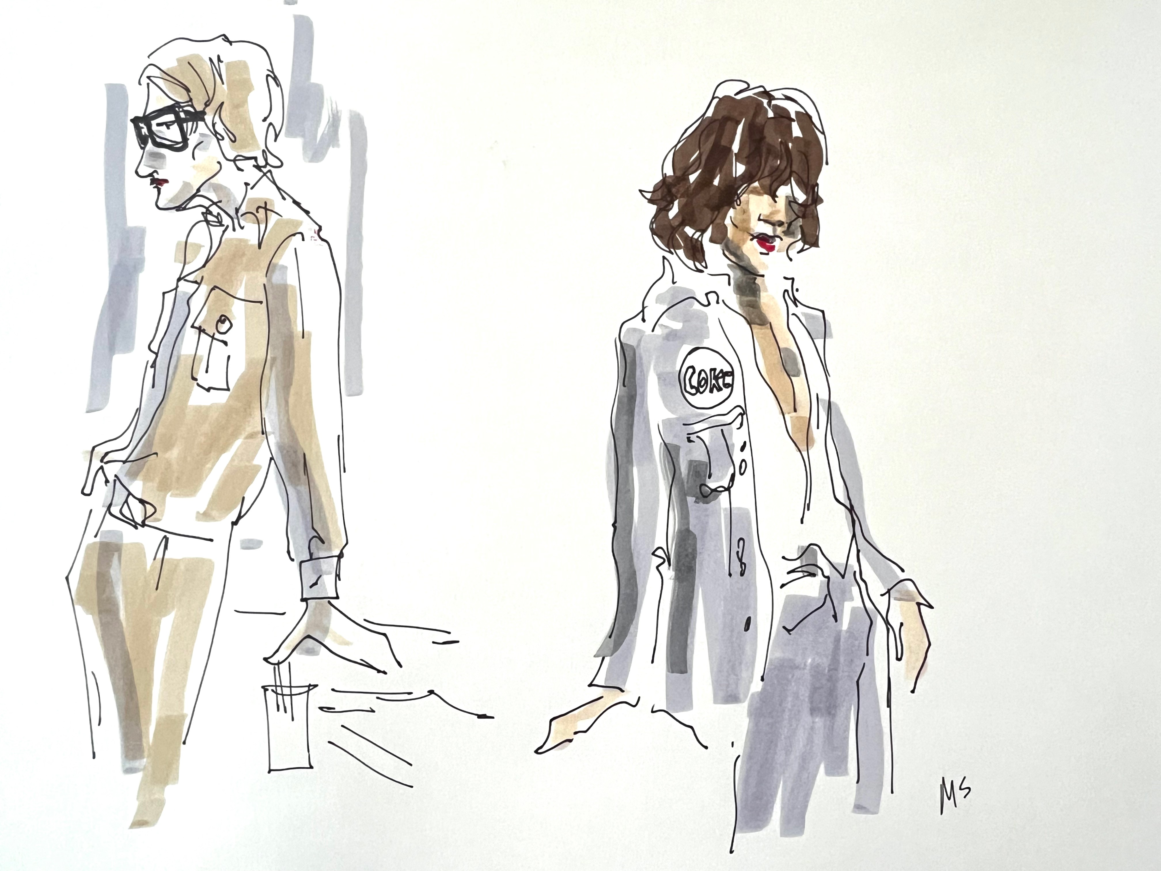 Manuel Santelices, Study for Yves Saint Laurent and Mick Jagger Manuel Santelices, Study for Yves Saint Laurent and Mick Jagger