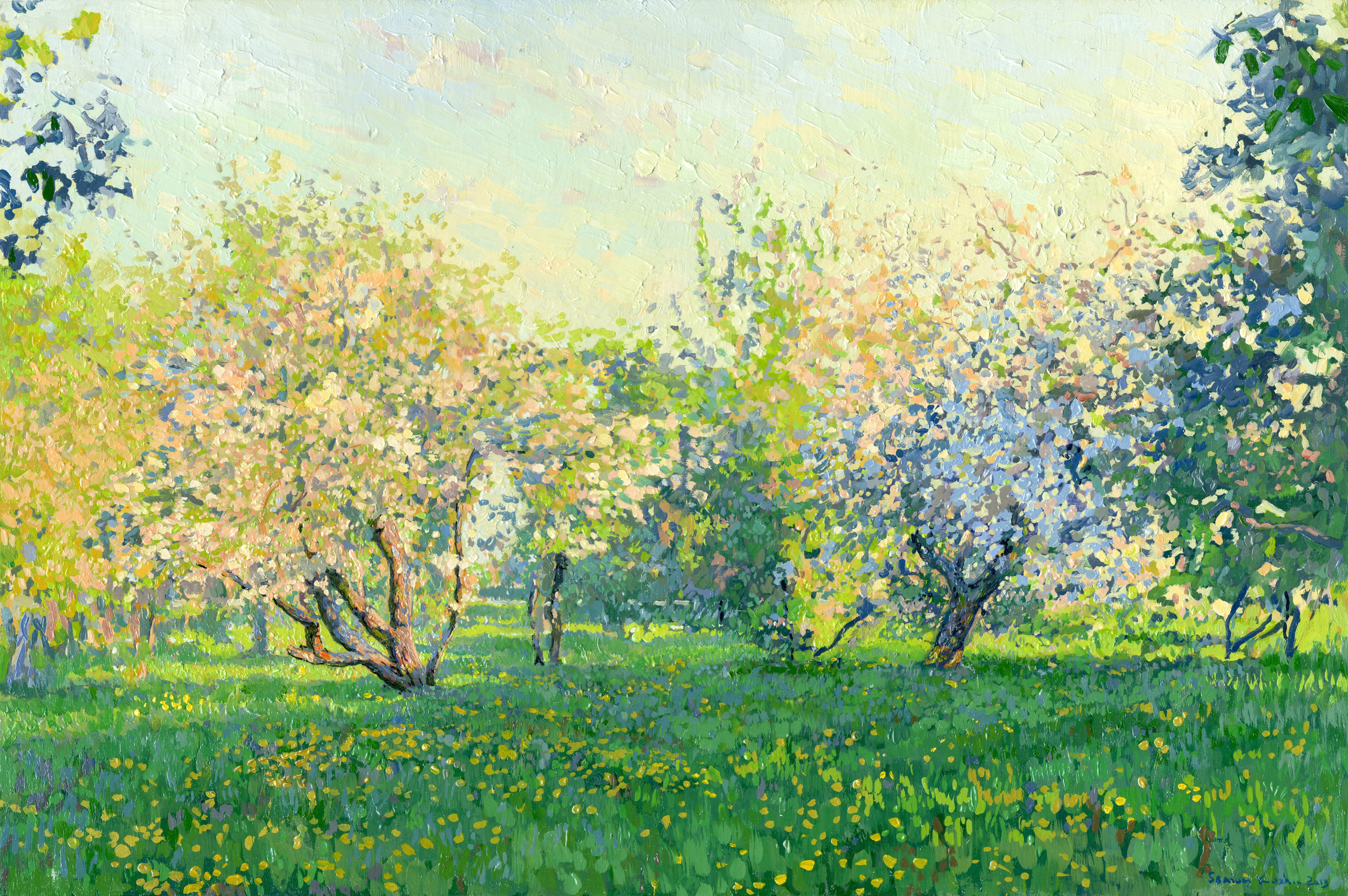 Simon Kozhin, Quiet evening. Apple trees in bloom. Kolomenskoe Simon Kozhin, Quiet evening. Apple trees in bloom. Kolomenskoe