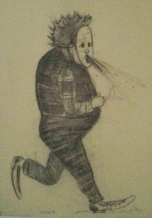 Sandra Vásquez de la Horra, Baja la Mascara, Dessin sur papier