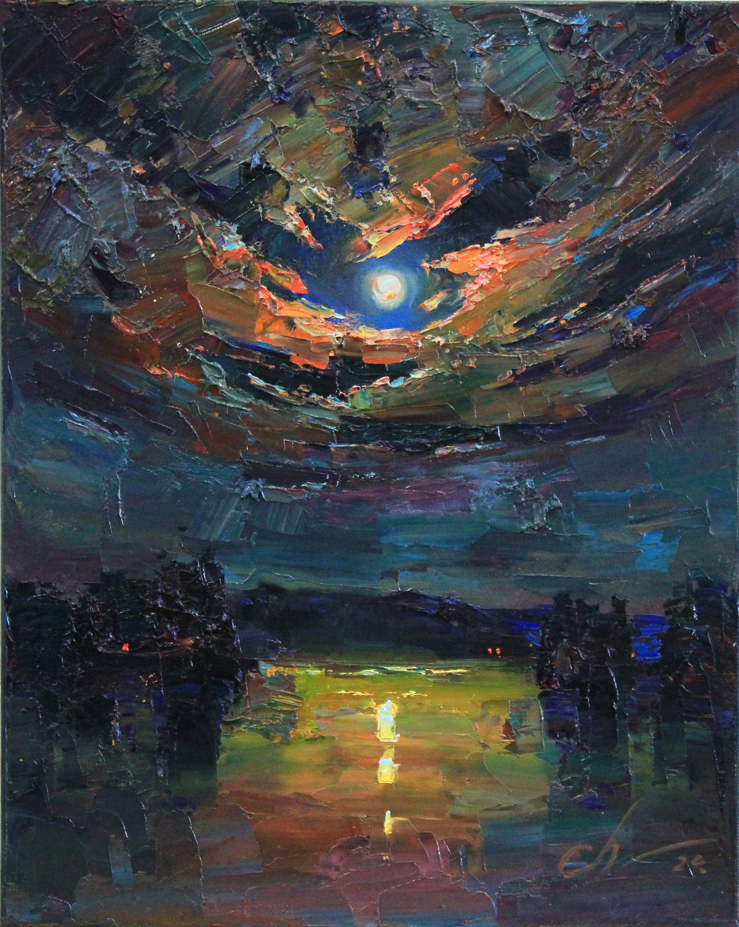 Serhii Cherniakovskyi, Full moon on the lake Serhii Cherniakovskyi, Full moon on the lake