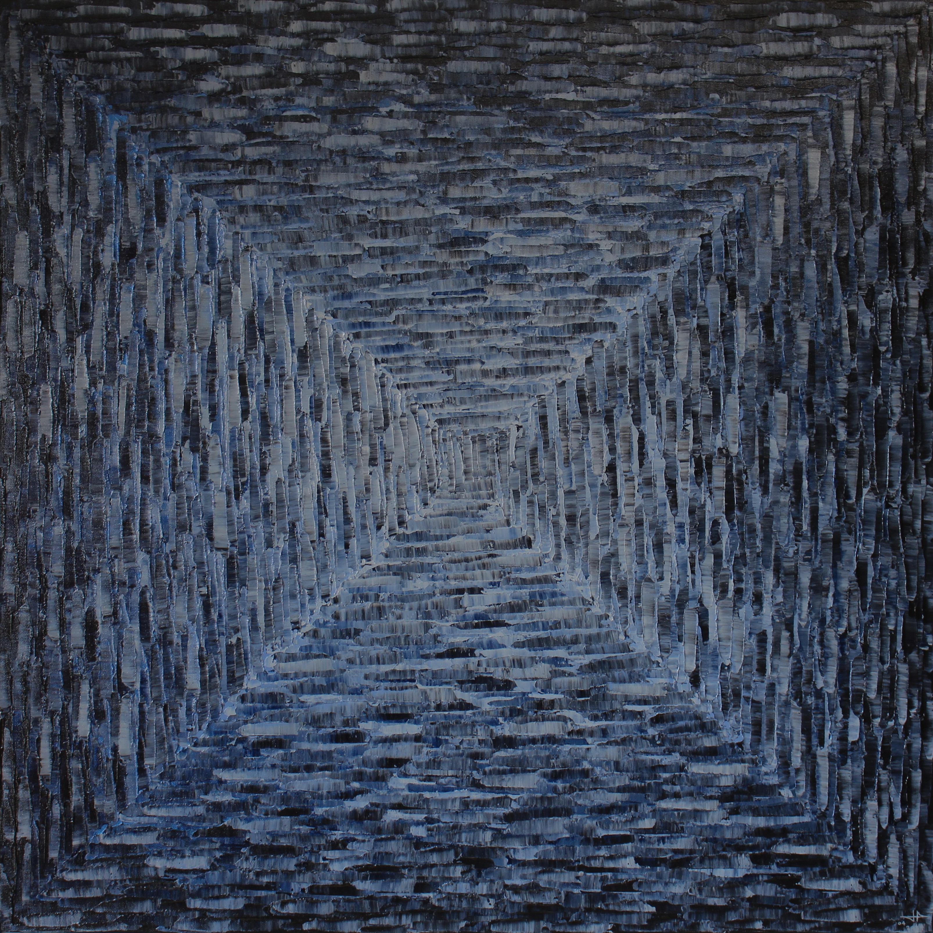 Jonathan Pradillon, Grand dégradé carré bleu grisé Jonathan Pradillon, Grand dégradé carré bleu grisé