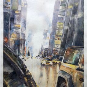 Peinture, Rainy traffic, Vanessa Renoux