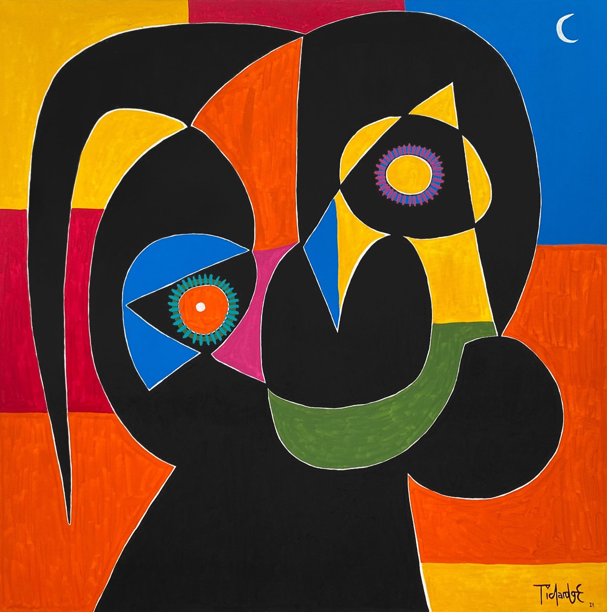 Enrique Pichardo, Retrato de colores con luna Enrique Pichardo, Retrato de colores con luna