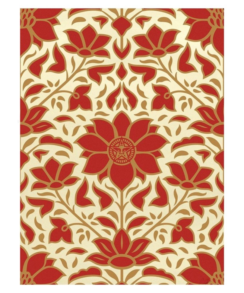 Shepard Fairey (Obey), Obey floral pattern red Shepard Fairey (Obey), Obey floral pattern red