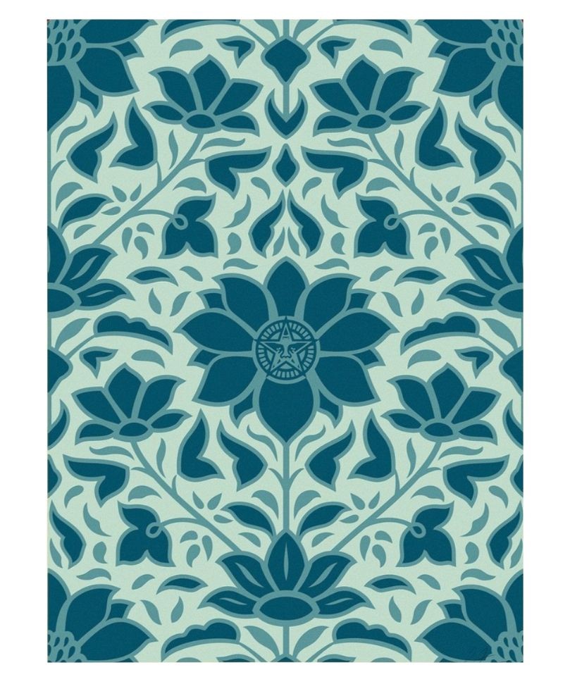 Shepard Fairey (Obey), Obey floral pattern blue Shepard Fairey (Obey), Obey floral pattern blue