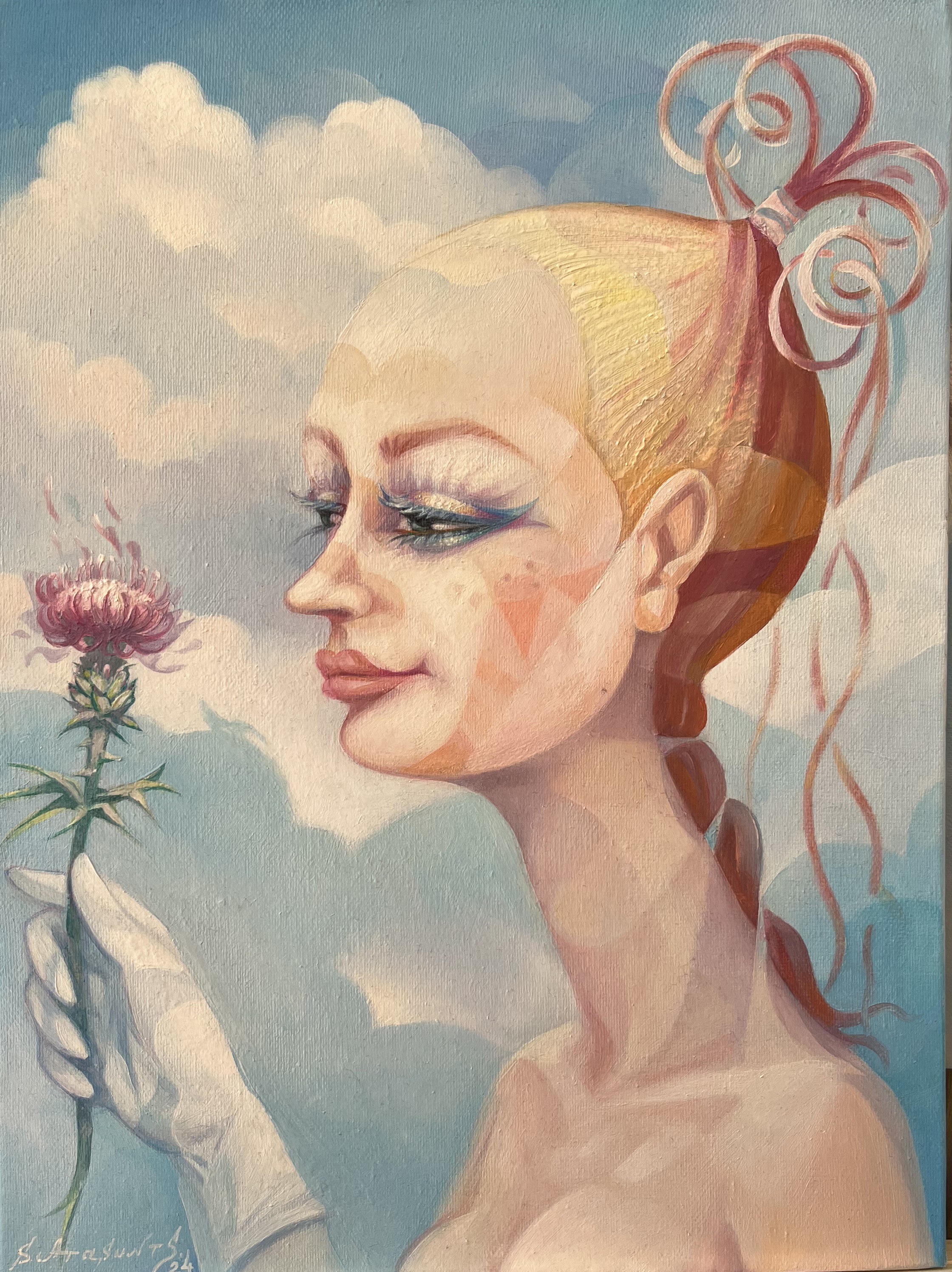Samvel Atasunts, The Scent of a Flower: Woman and Thistle Samvel Atasunts, The Scent of a Flower: Woman and Thistle