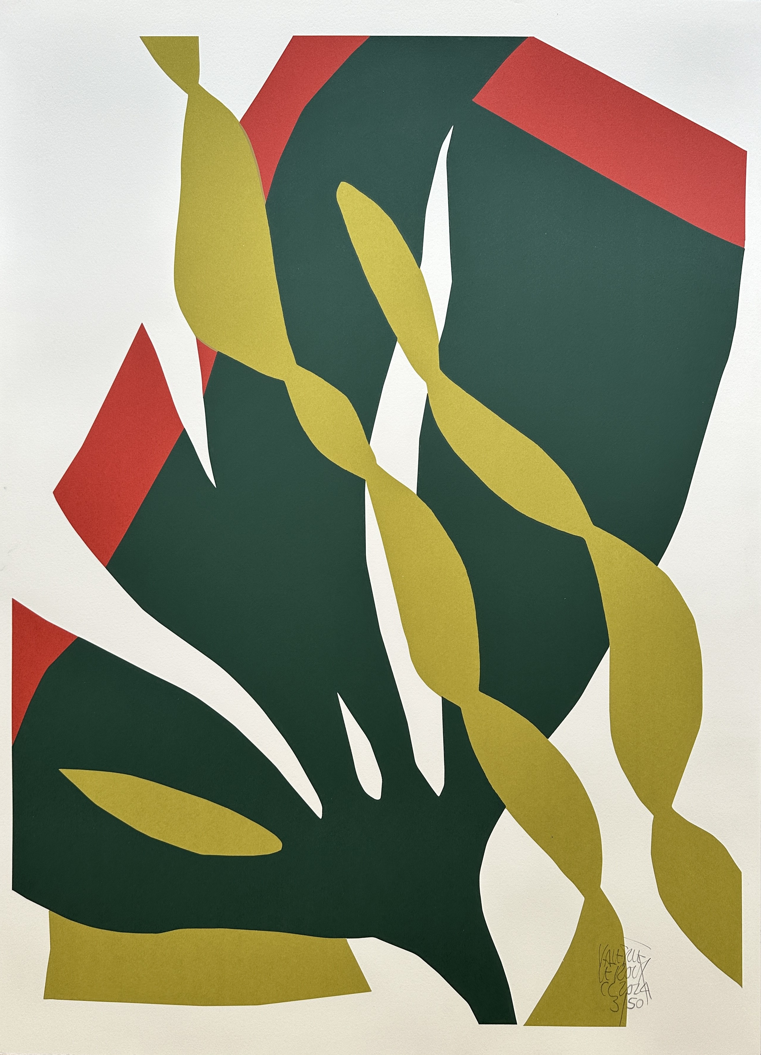 Valérie Le Roux, Feuille vertes et rouge Valérie Le Roux, Feuille vertes et rouge