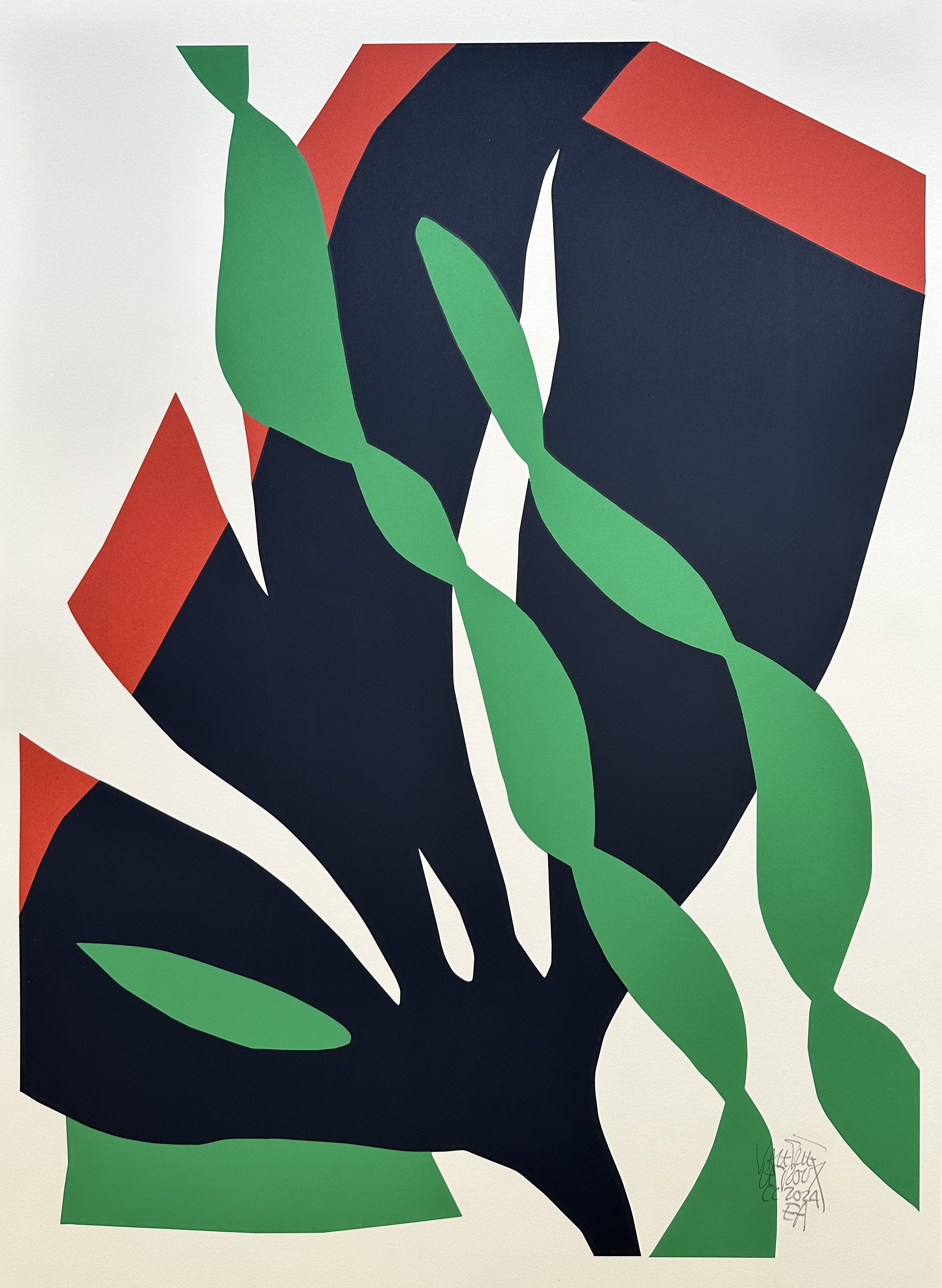 Valérie Le Roux, Feuille marine verte et rouge (1) Valérie Le Roux, Feuille marine verte et rouge (1)