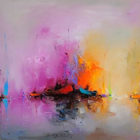 Painting, Purple day in harbour, Stanislav Lazarov