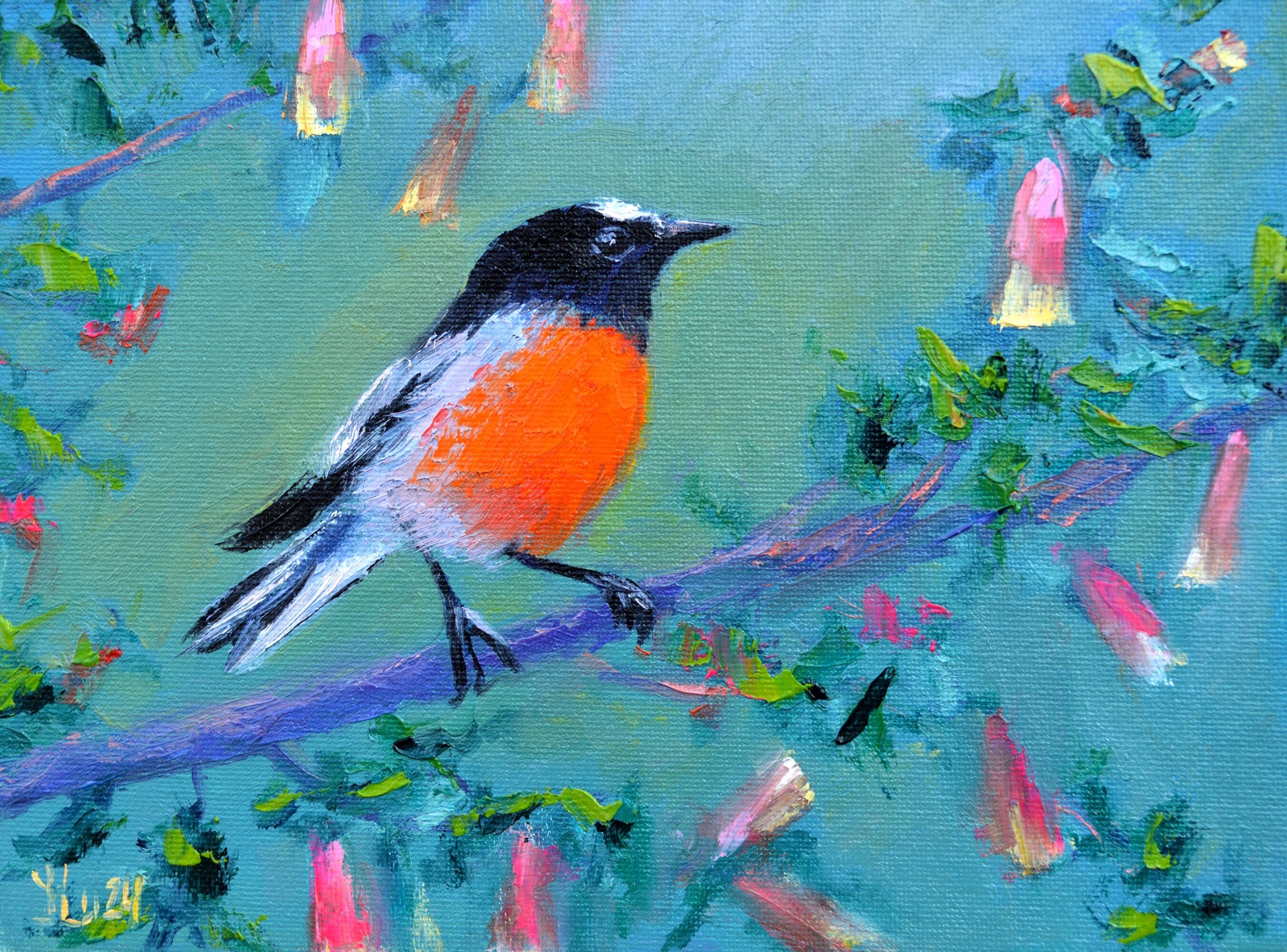 Elena Lukina, Bird on a branch Elena Lukina, Bird on a branch