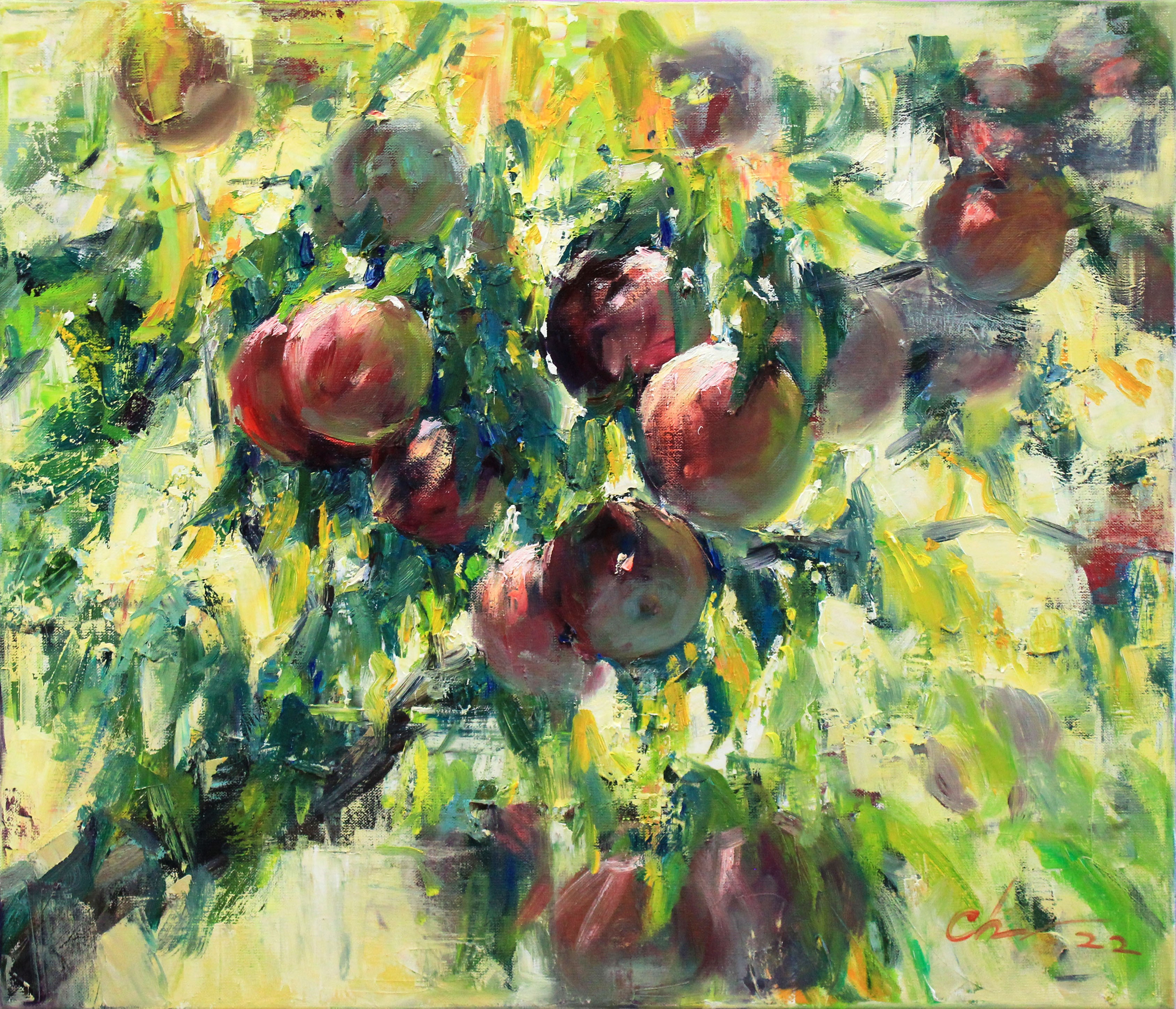 Serhii Cherniakovskyi, Apples in the garden-fruity summer landscape Serhii Cherniakovskyi, Apples in the garden-fruity summer landscape