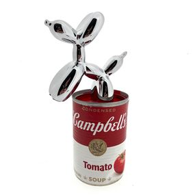 Skulpturen, PopArt - Campbell soup x Balloon Dog (Silver), Koen Betjes