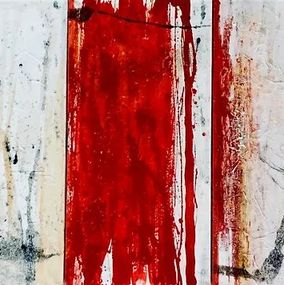 Painting, Tryptique blanc et rouge, Maryam Shams