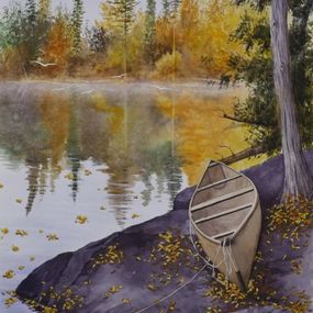 Gemälde, Autumn on the lake, Eugene Gorbachenko
