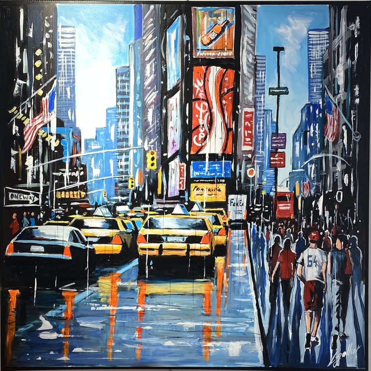 Laurent Galliot, Times Square New York, Painting on canvas