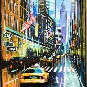 Peinture, Yellow cabs New York, Laurent Galliot
