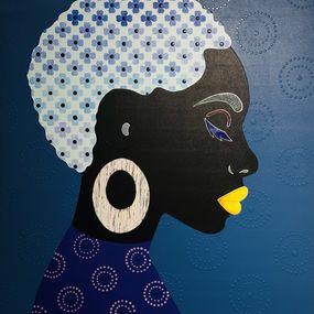 Painting, African Woman (Blue), N. Gail