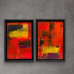 Painting, Duo Red, Kittisak Taweekitpinyo