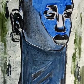 Painting, Blue Woman 1, Omoyeni Arogunmati