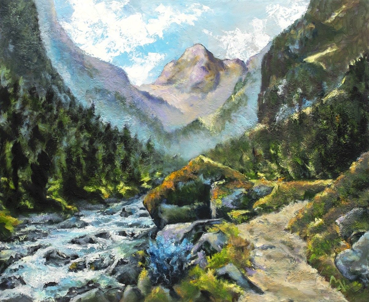Robert Magendie Malo, Sur le sentier d'Estom - série Paysage de montagne des Pyrénées Robert Magendie Malo, Sur le sentier d'Estom - série Paysage de montagne des Pyrénées