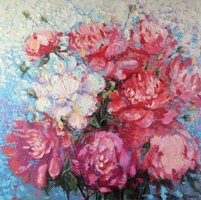 Gemälde, Peonies Giving Happiness, Rakhmet Redzhepov (Ramzi)