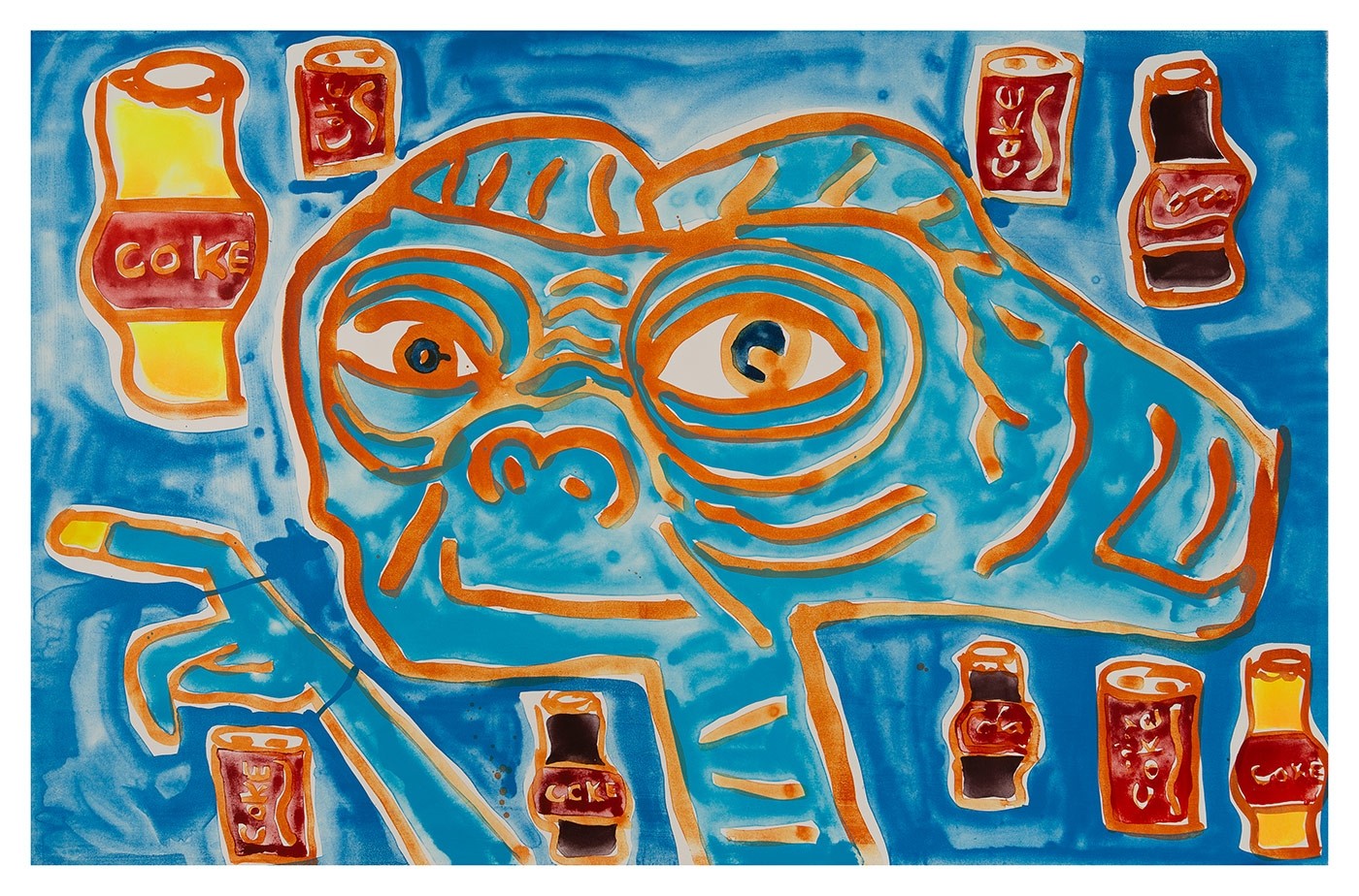 Katherine Bernhardt, ET Phone Home Blue Katherine Bernhardt, ET Phone Home Blue