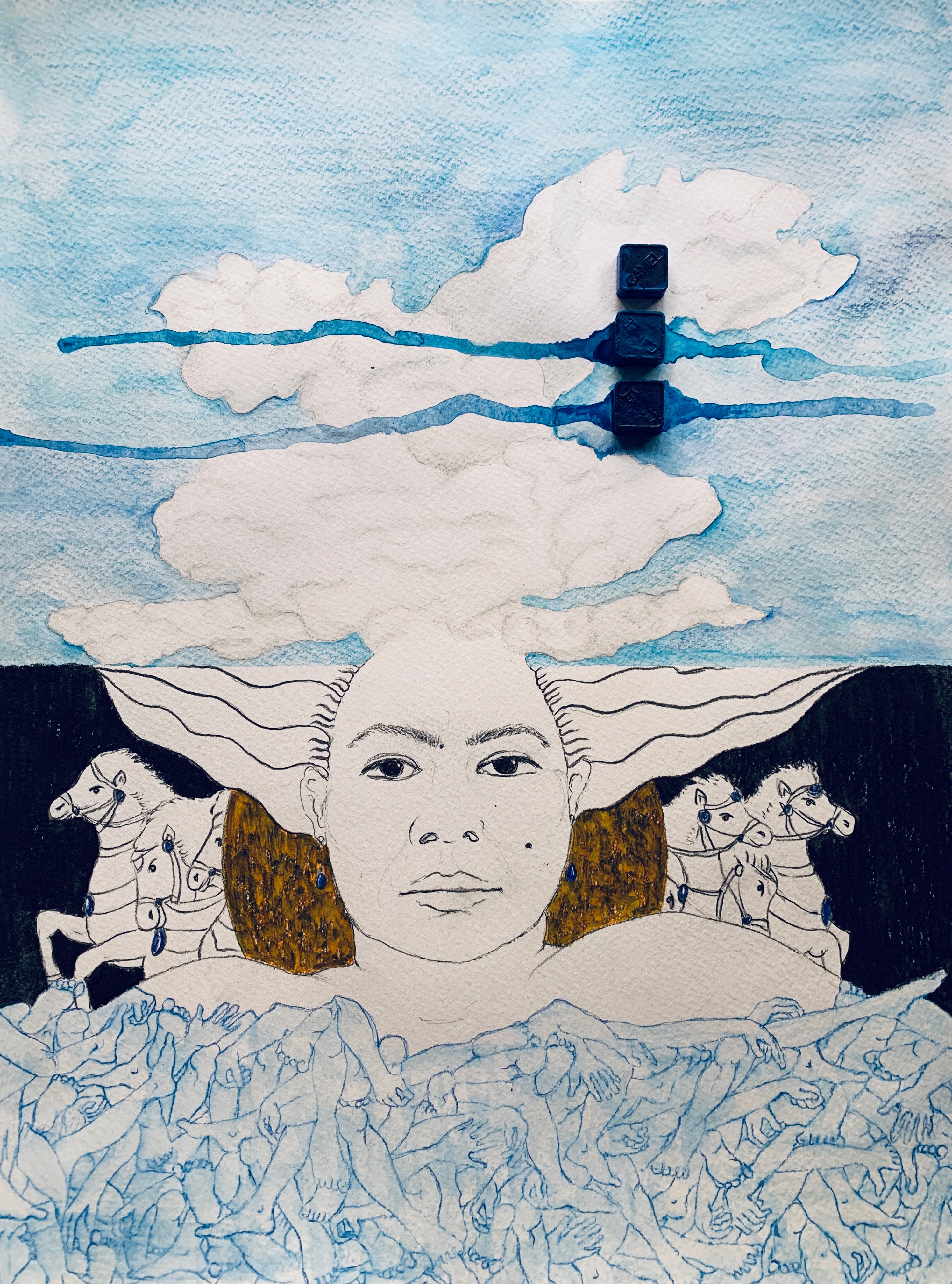 Megha Joshi, AhamBrahmasmi (I am Divine). Drawings From the covid diaries series Megha Joshi, AhamBrahmasmi (I am Divine). Drawings From the covid diaries series
