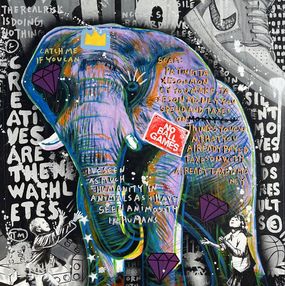 Painting, Silver Elephant, Jisbar