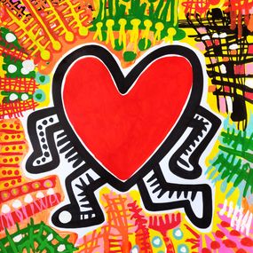 Peinture, Running heart (a tribute to Haring), Dr. Love