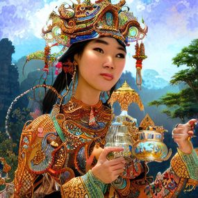 Drucke, Aus der Serie: Buddhas Lächeln: Eine Ode an die Schönheit Thailands (1), The opium smoking white elephant