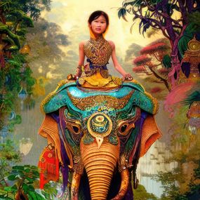 Drucke, Aus der Serie: Buddhas Lächeln: Eine Ode an die Schönheit Thailands (5), The opium smoking white elephant