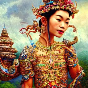 Print, Aus der Serie: Buddhas Lächeln: Eine Ode an die Schönheit Thailands (8), The opium smoking white elephant