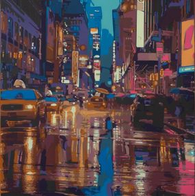 Painting, New York city Rain #9, Marco Barberio