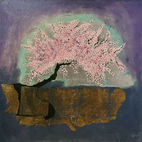 Peinture, Cerisier dans la Roche, Corine Lescop