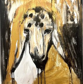 Gemälde, Sheep In Gold, Menashe Kadishman