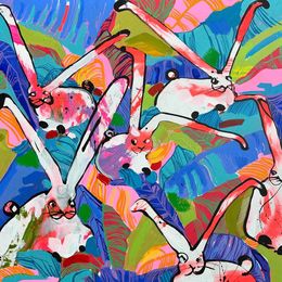 Painting, Shindig - series Bunnies, Les Panchyshyn
