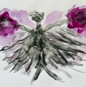 Fine Art Drawings, Twirl in Violet, Lali Kakubava