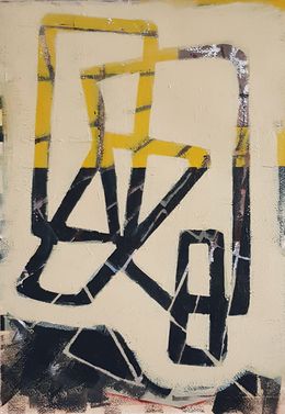 Painting, Yellow black sand, J. Kesín
